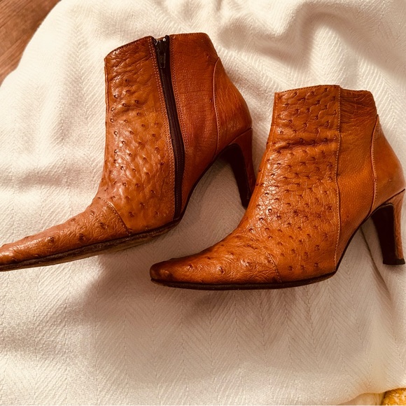 Vintage Emilio Biancco Exclusive Genuine Ostrich Ankle Boots 9.5 (no bun… - Picture 2 of 8